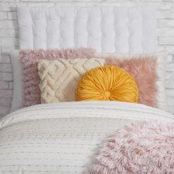 Embroidered Stripe Comforter And Sham Set -gift shop feeling groovy a 012