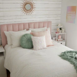 Embroidered Stripe Comforter And Sham Set -gift shop pastel