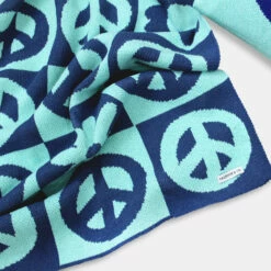 Peace Sign Vibes Knit Throw Blanket -gift shop peacepleaseIMG 2885